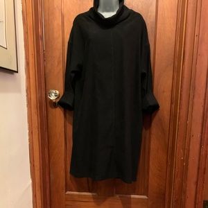 "Robert Krugman" dress/tunic black, cowl neck, L, EUC